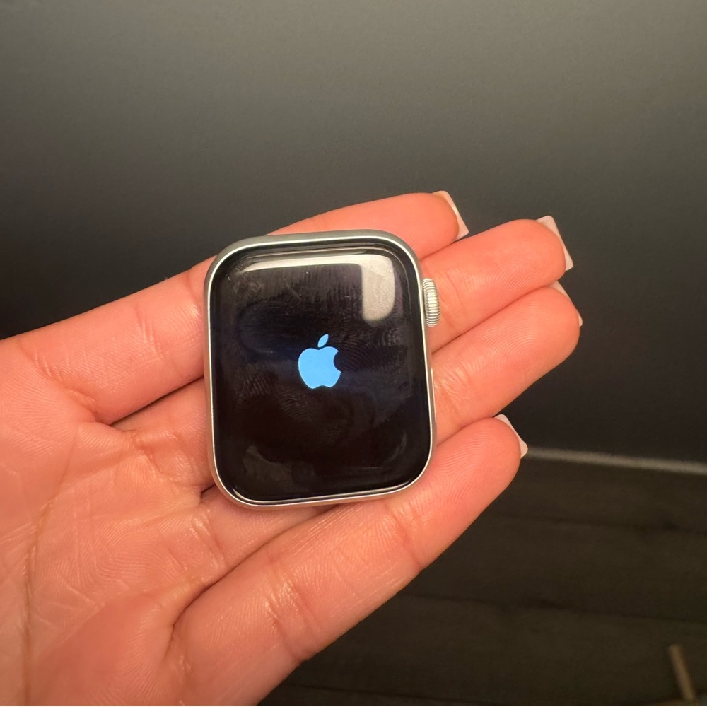 Apple Watch with Black Display and Silver Frame